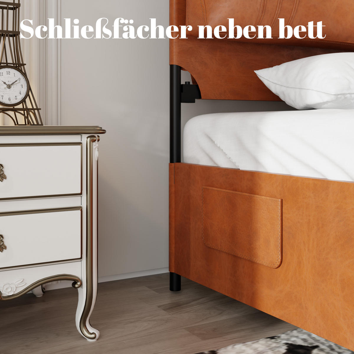 METALLBETT 140/200 cm in Braun mit Baldachin-Design - Braun, Textil/Metall (140/200cm) - WISHDOR