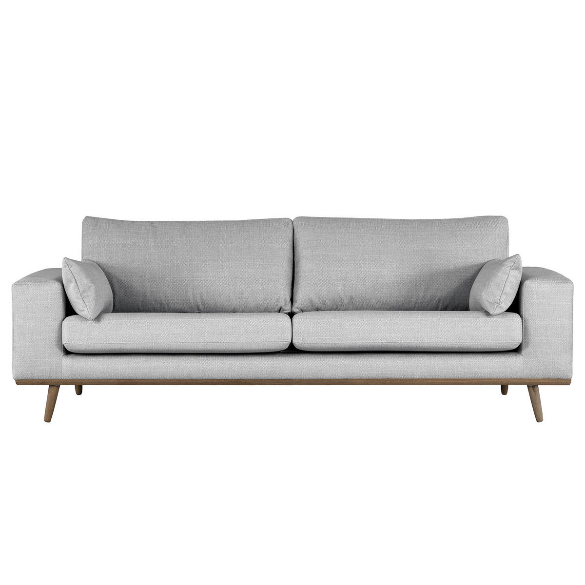 2-SITZER SOFA - Eichefarben/Hellblau, Eichenholz/Textil (197/81/88cm) - home24