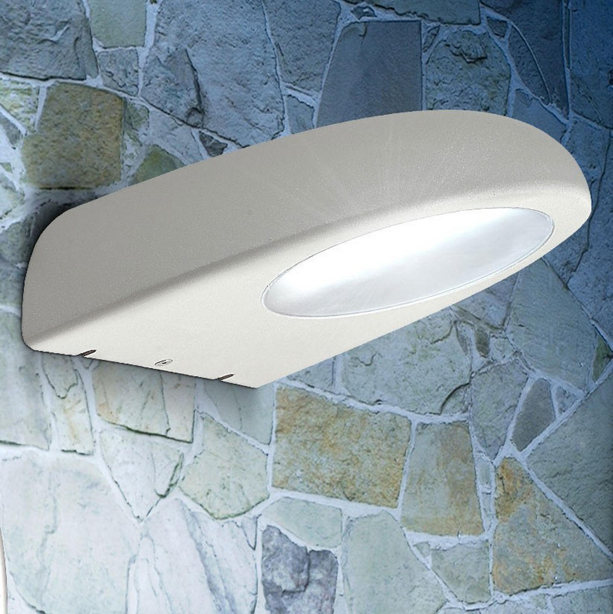 AUSSEN-WANDLEUCHTE Edelstahl Weiß Glas - Weiß, Glas (19.5/8/19.5cm) - Globo Lighting