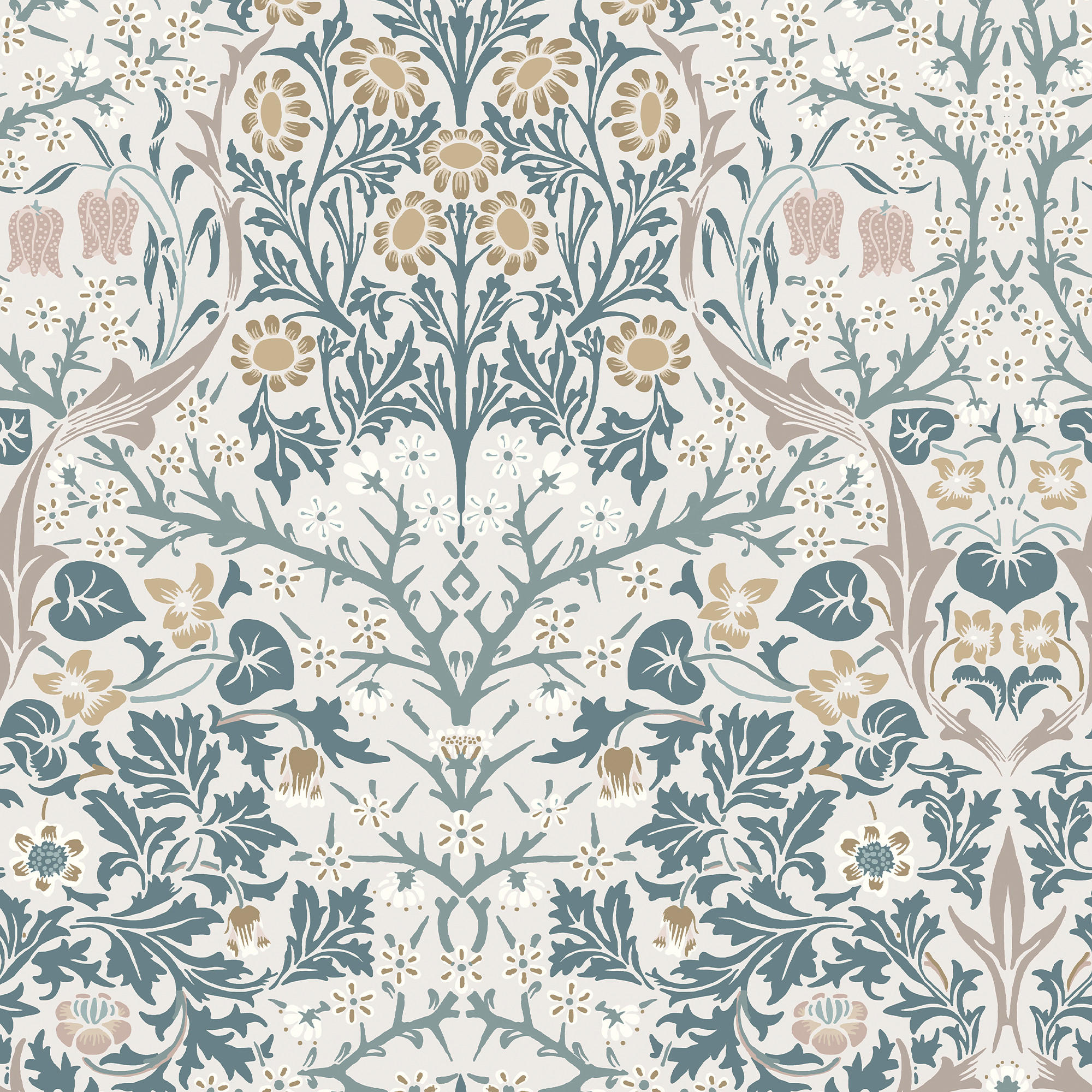 William Morris at Home Vliestapete Blau 52x1000 cm