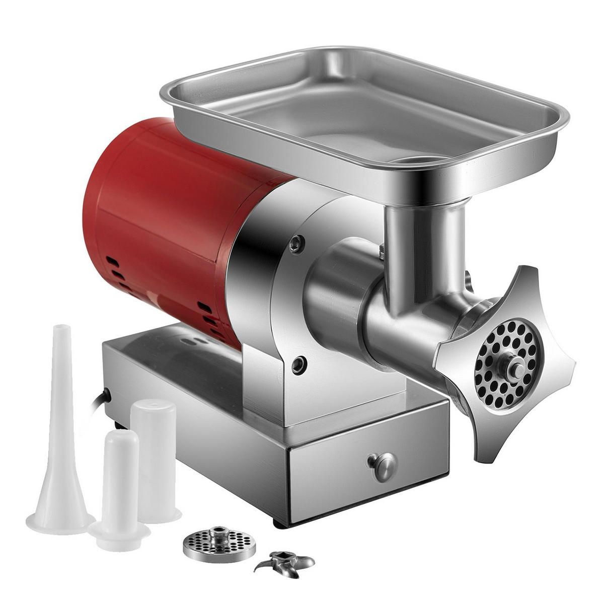 FLEISCHWOLF 800W Edelstahl Rot - Silberfarben, Metall (30.02/43/60.02cm) - Rolipo