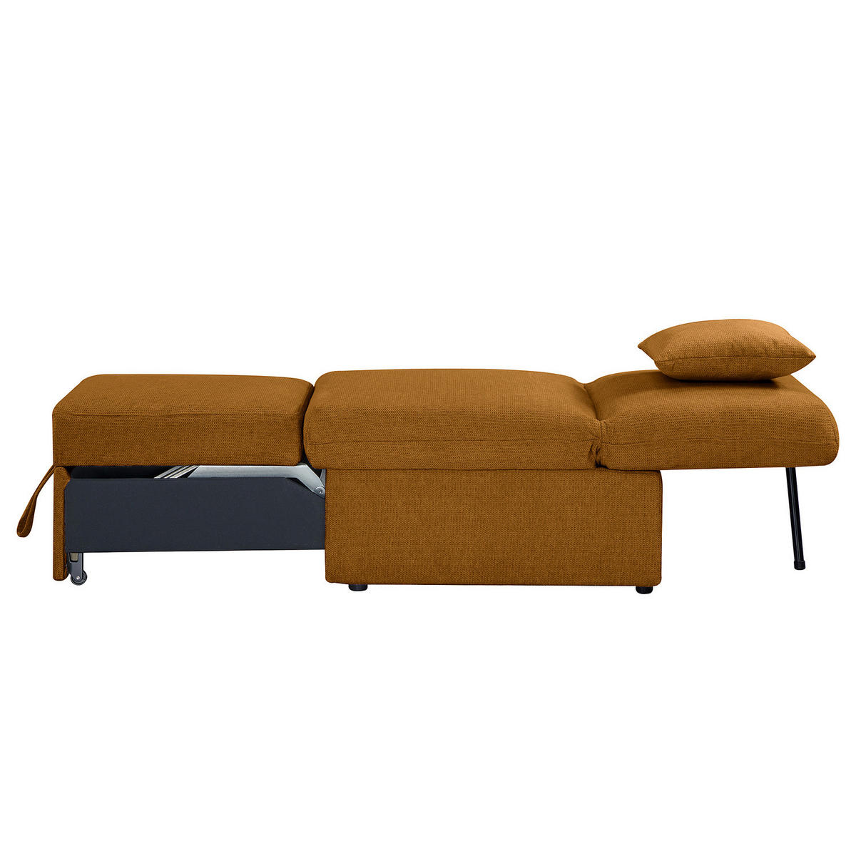 SCHLAFSESSEL - Chenille / Kunststoff - Schwarz/Orange, Kunststoff/Textil (70/95/97cm) - home24