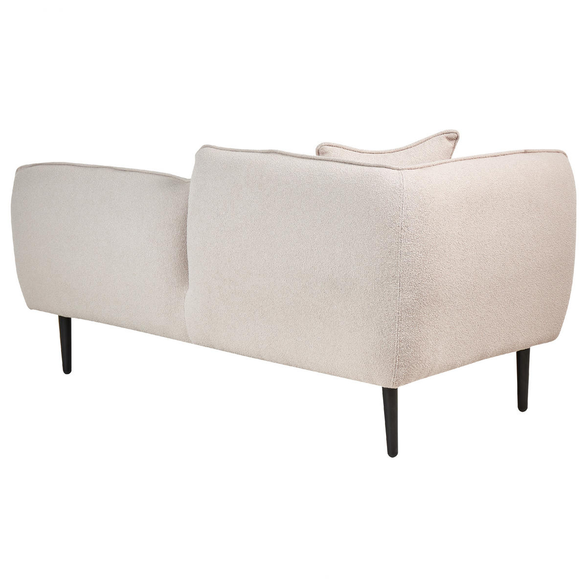 CHAISELONGUE Bouclé hellbeige linksseitig Chevannes - Beige/Schwarz, Textil (138/74/77cm) - Beliani