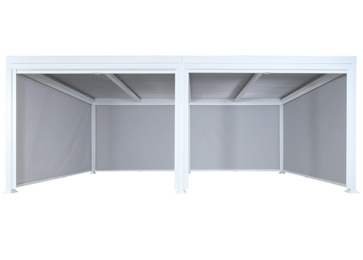PERGOLA 6x Seitenwand für 3x6m 224x600x300cm Weiß - Weiß, Metall (600/224/300cm) - BERLINLODGE