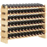 WEINREGAL, 72 Flaschen, Naturholz, 6-stöckig, massives Tannenholz, 114cm - Multicolor, Metall (114/85/28cm) - FORIOUS