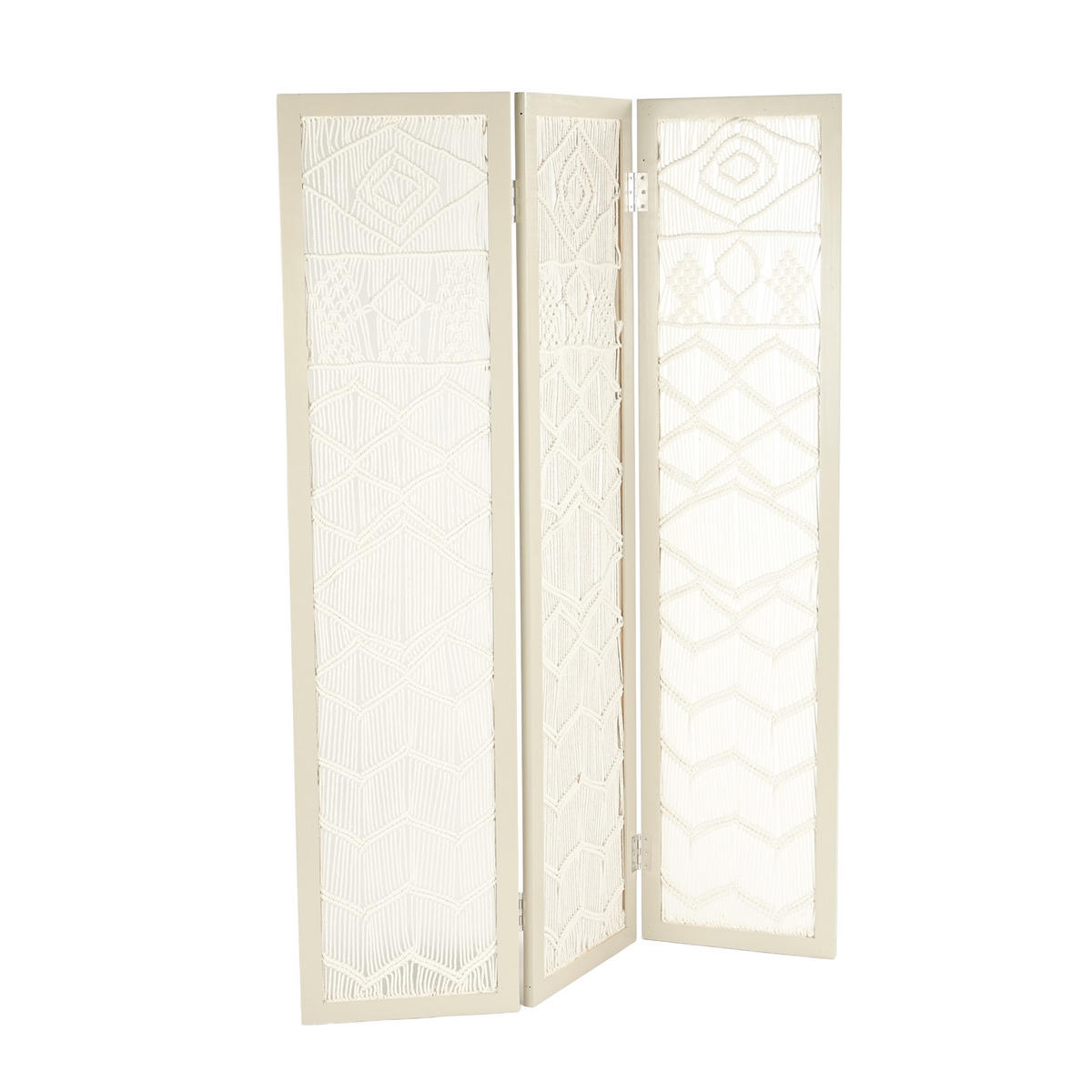 RAUMTEILER Makramee Muster Weidenholz grau - Grau, Holz (120/170/2.2cm) - CREEDWOOD