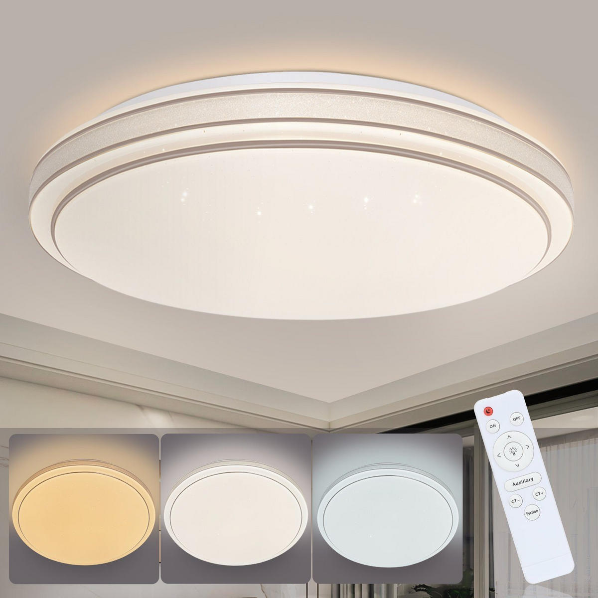 LED-DECKENLEUCHTE Broo 40/40/6 cm - Silberfarben, Kunststoff (40/40/6cm) - Nettlife