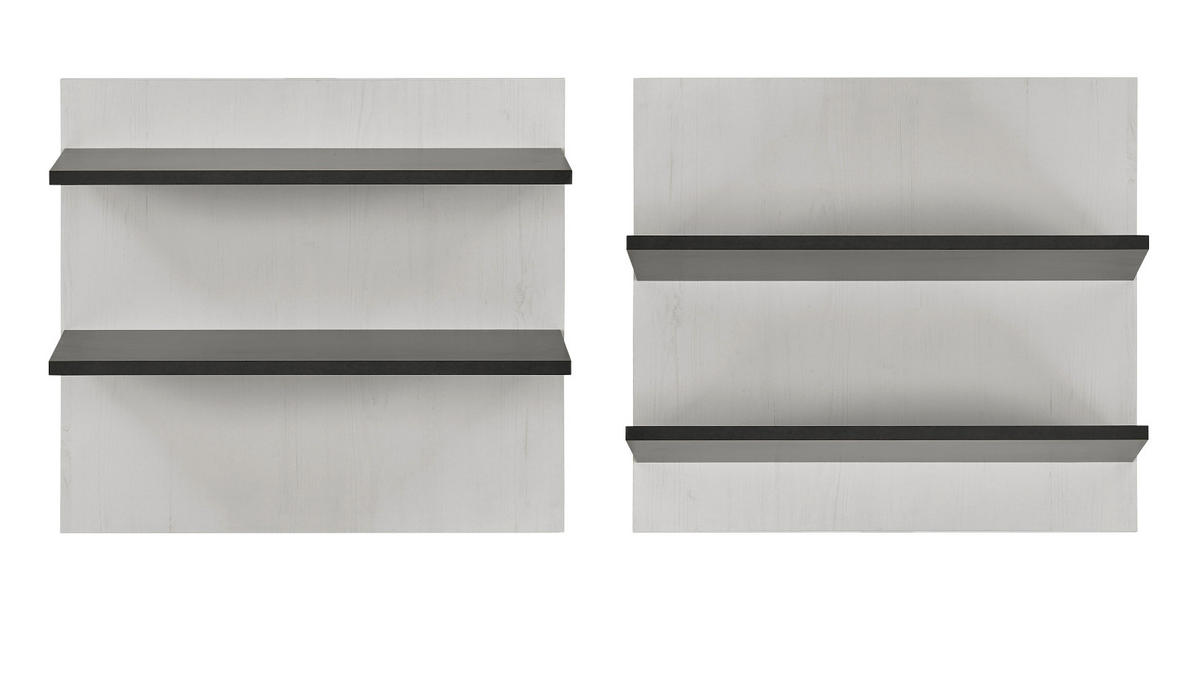 WANDPANEEL weiß Pinie, anthrazit Landhaus, Wandboard 60 x 54 cm - Anthrazit/Weiß, Holzwerkstoff (60/54/22cm) - Furn.Design