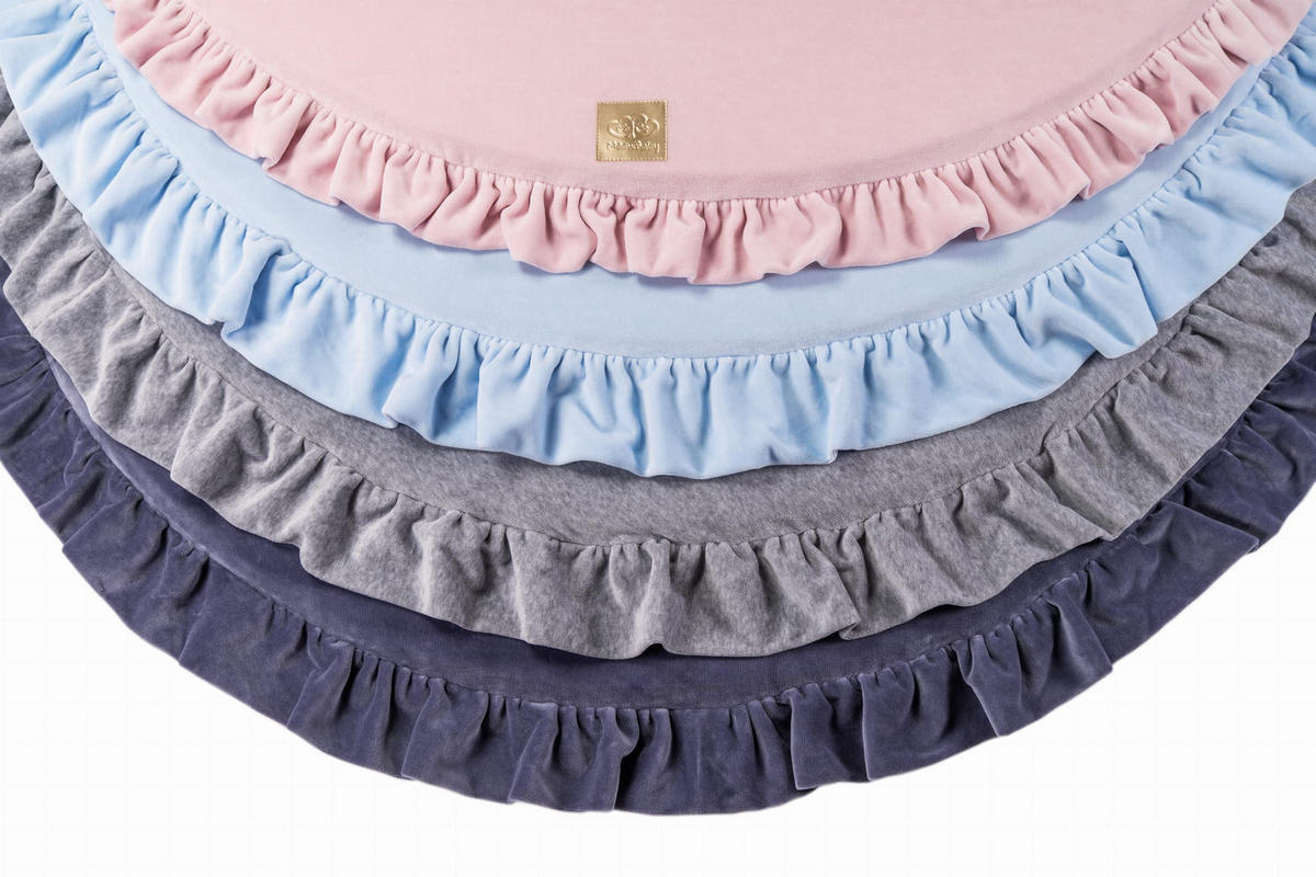 SPIELMATTE für Kinder, Rund, Samt, Hellrosa - Pink, Textil (100/100cm) - MeowBaby