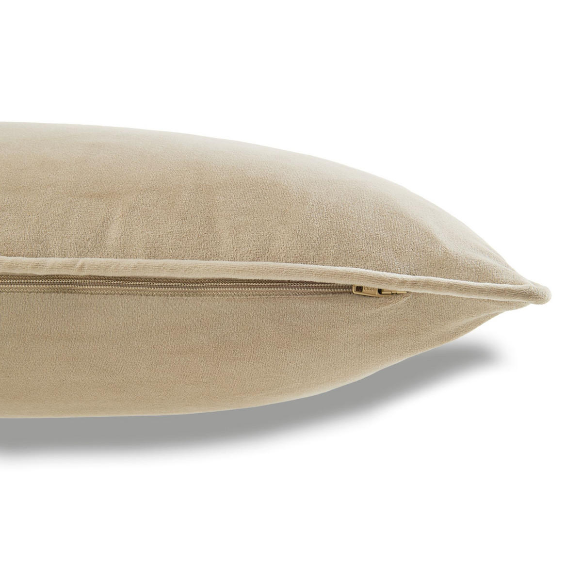 ZIERKISSENHÜLLE VELVET SIGNATURE - Beige, Textil (45/45cm) - Tom Tailor