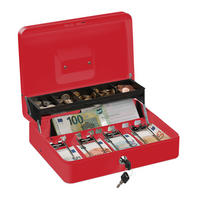 GELDKASSETTE - Rot, Kunststoff/Metall (30.5/8.5/24.5cm) - Relaxdays