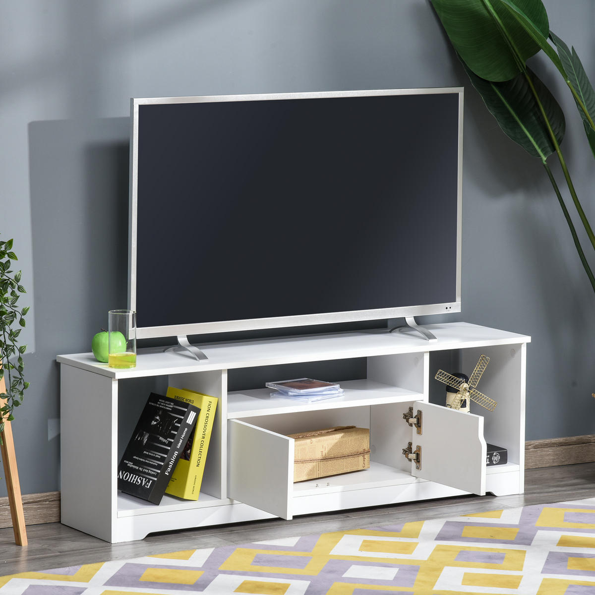 TV-MÖBEL Weiß 1 Stück - Weiß, Holzwerkstoff (120/41/30cm) - GiPP