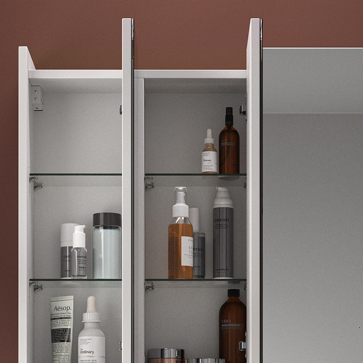 BADSPIEGELSCHRANK Majest Weiß 67.4 x 68 cm - Weiß, Holzwerkstoff (67.4/68/17cm) - Vicco