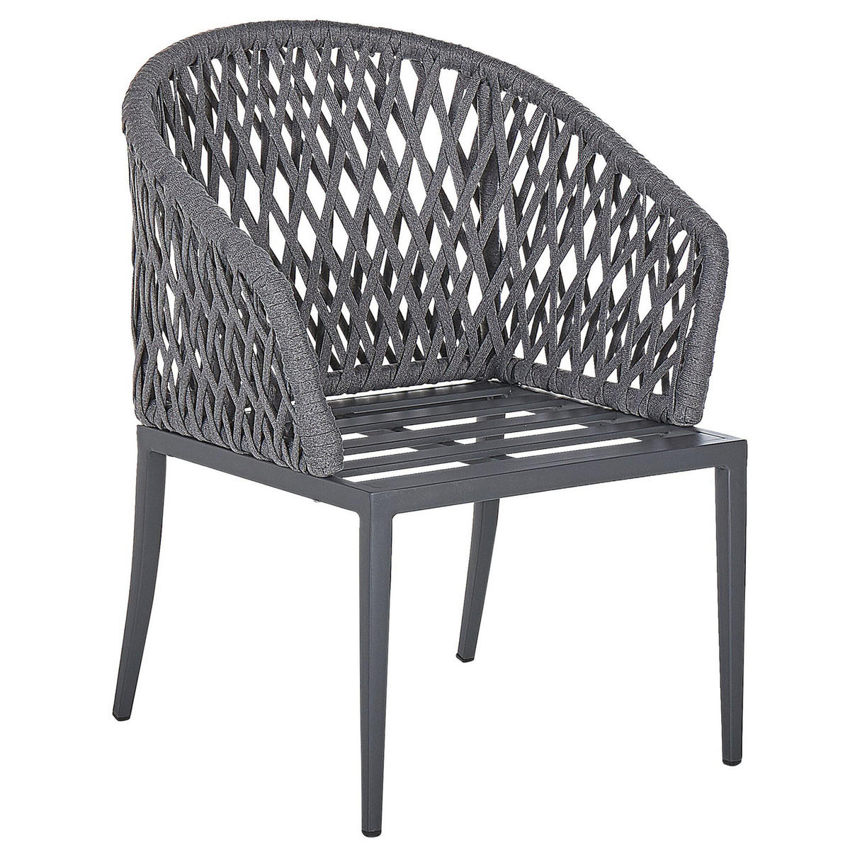 GARTENMÖBEL-SET 4-Sitzer Aluminium/Flechtseil grau Lipari - Grau, Metall - Beliani