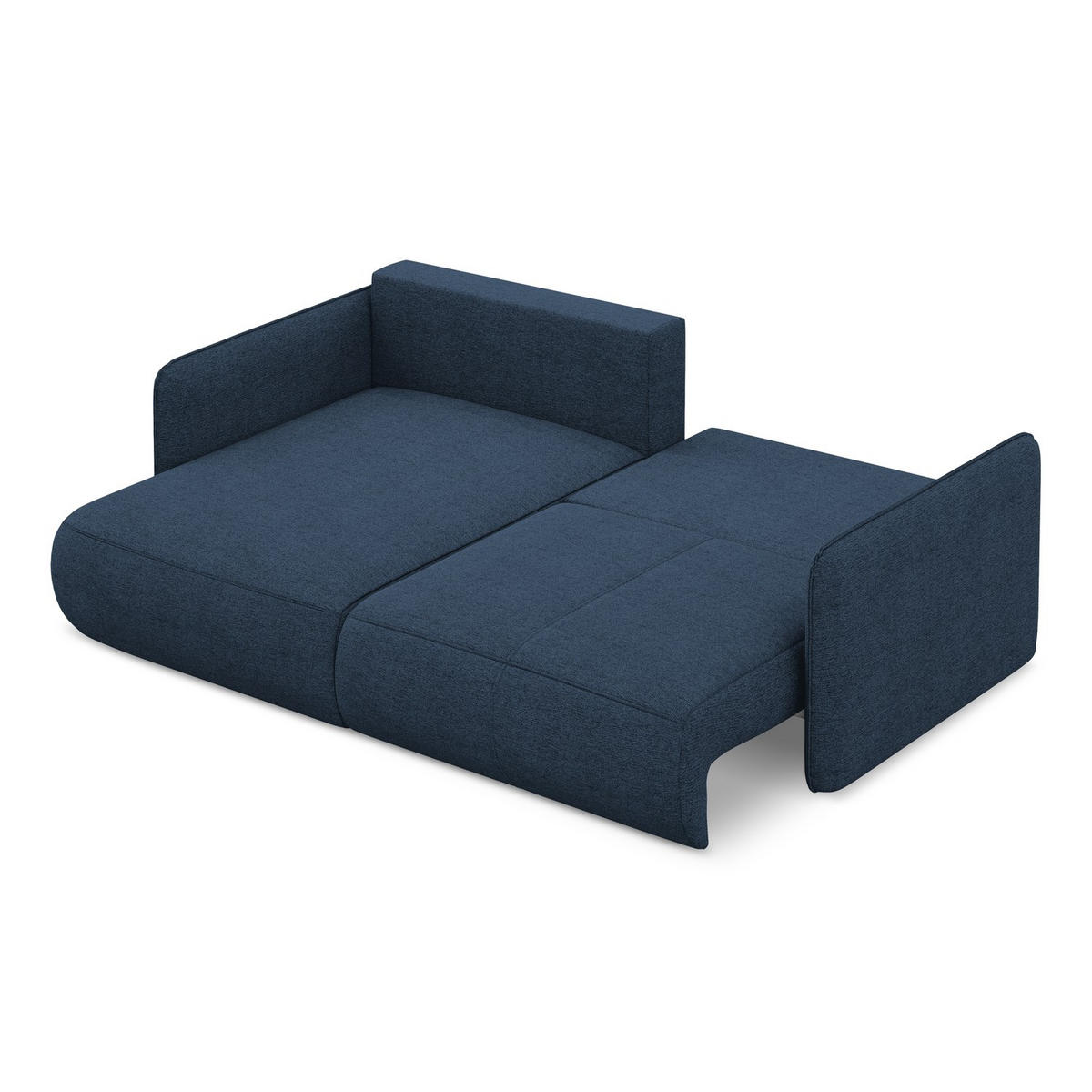 ECKSOFA mit Schlaffunktion Chenille Stoff Blau - Blau/Schwarz, Kunststoff/Textil (148/207cm) - LaMiaSofa