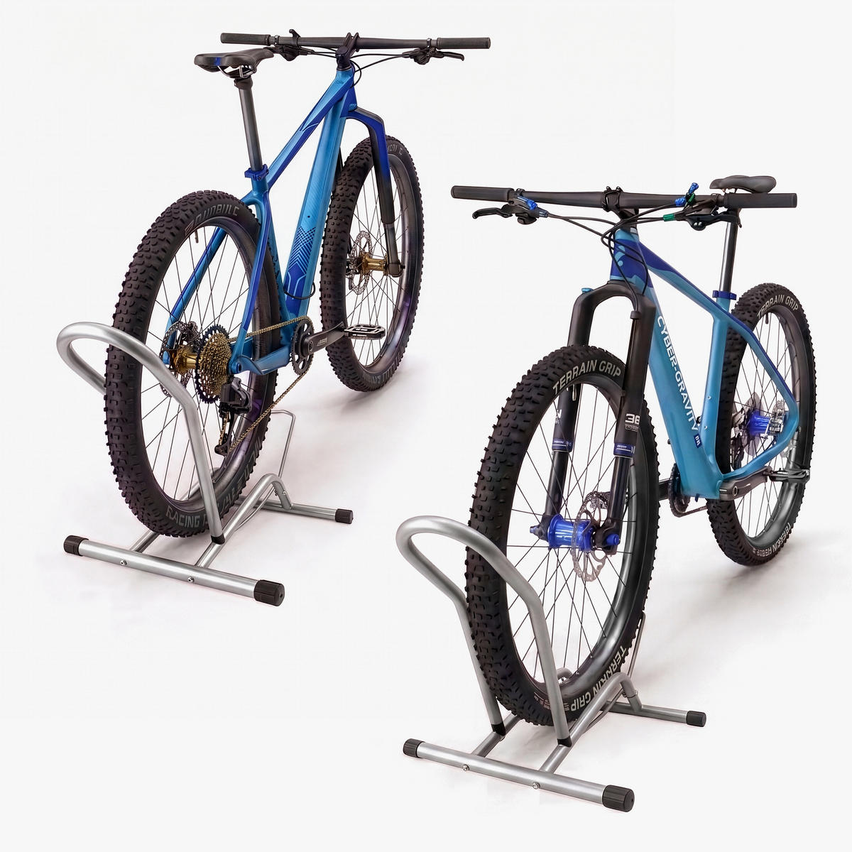 FAHRRADSTÄNDER Silber Stahl bis 29 Zoll - Silberfarben, Metall (41/72.5/44.5cm) - Relaxdays