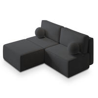 ROHOVÁ SEDAČKA VARNA grafitová - šedá/grafitová, dřevo/textil (196/158cm) - MASSENO