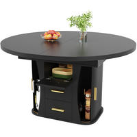 ESSTISCH 118-158/118/77 cm Schwarz aus MDF mit Ausziehfunktion - Schwarz, Holzwerkstoff (118/118/77cm) - OKMYHOME