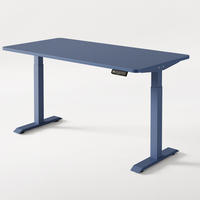SCHREIBTISCH Elektrisch Höhenverstellbarer HomeOne 160x80cm Blau/Blau mit Memory-Funktion, Anti-Kollisions Technologie - Blau, Holzwerkstoff (80/160/62cm) - Desktronic