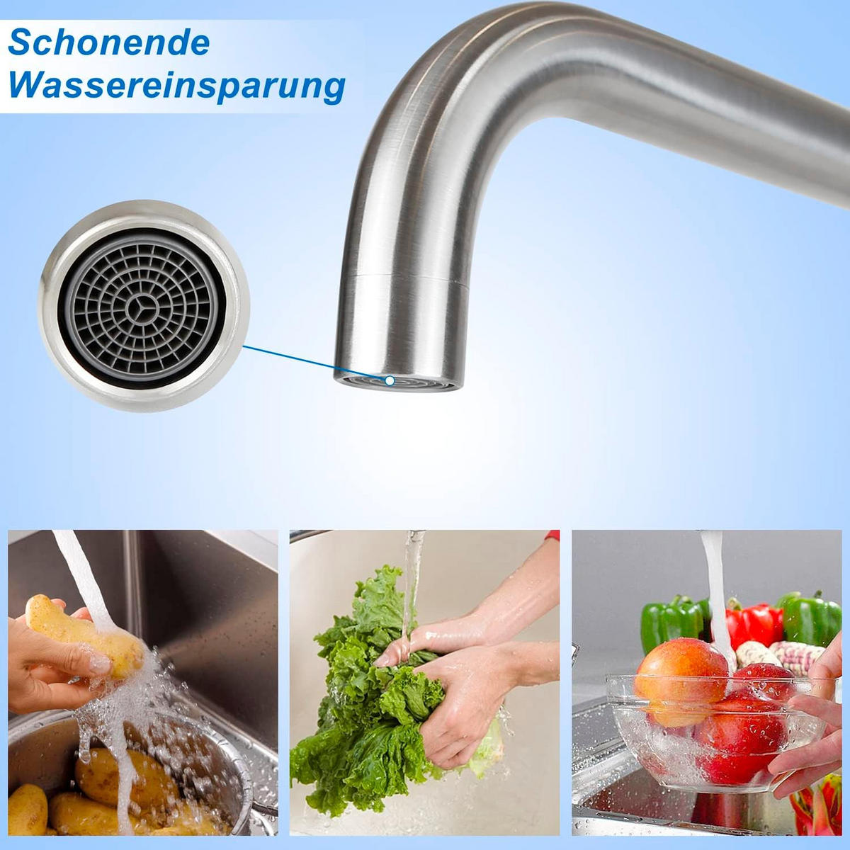 KÜCHENARMATUR Gislans 4.1/33.3/21.5 cm - Silberfarben, Metall (4.1/33.3/21.5cm) - ZMH