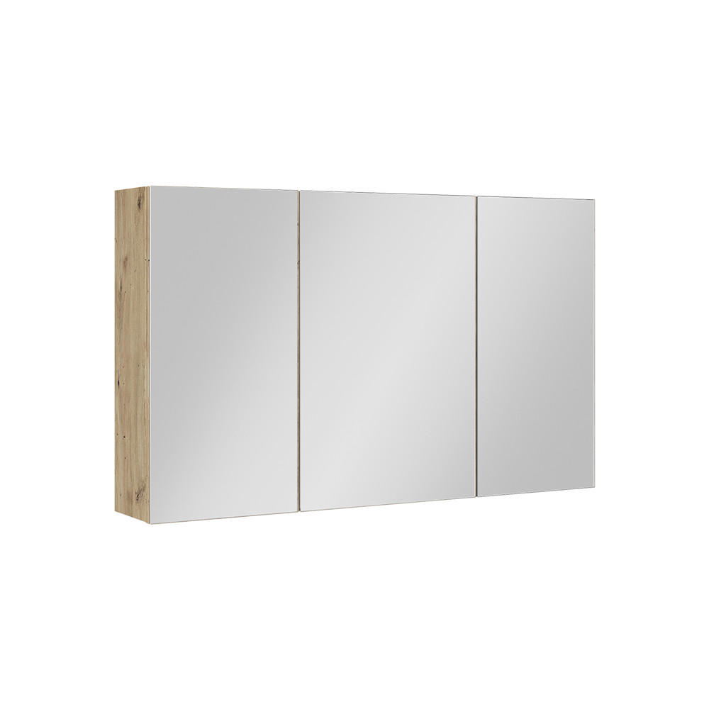 KOPALNIŠKA OMARICA Z OGLEDALOM Lavia, Obrtniški hrast, 100 x 60.2 cm - hrast artisan, leseni material (100/170/17cm) - Vicco