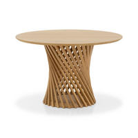 ESSTISCH Emma, Natur Massiveiche - Beige, Holz (120/120/75cm) - WOODEK