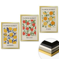 WANDBILDER 3er Set - 40x60 cm Goldrahmen - Blumenplakate in Städten - Goldfarben, Kunststoff (40/60cm) - ArtPrintCave