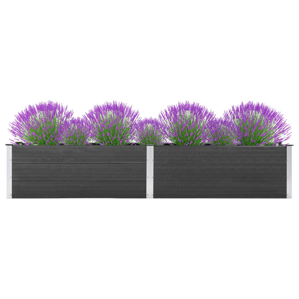 furnicato Garten-Hochbeet Grau 200x54x50 cm