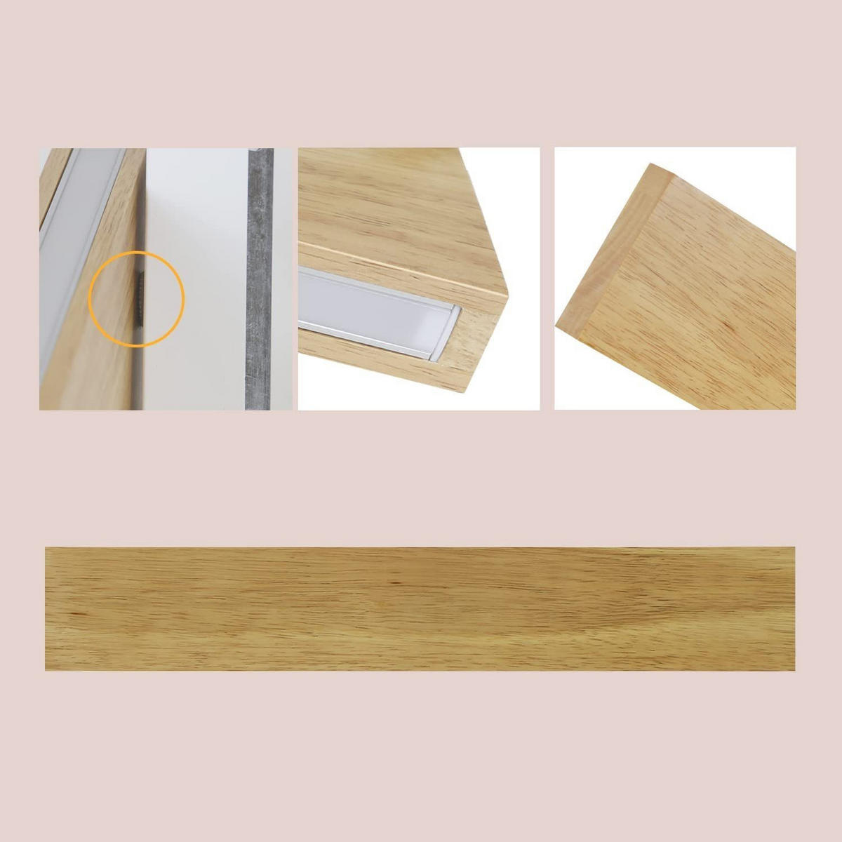 LED WANDLEUCHTE Edel - Braun, Holzwerkstoff (8/3/52cm) - Nettlife