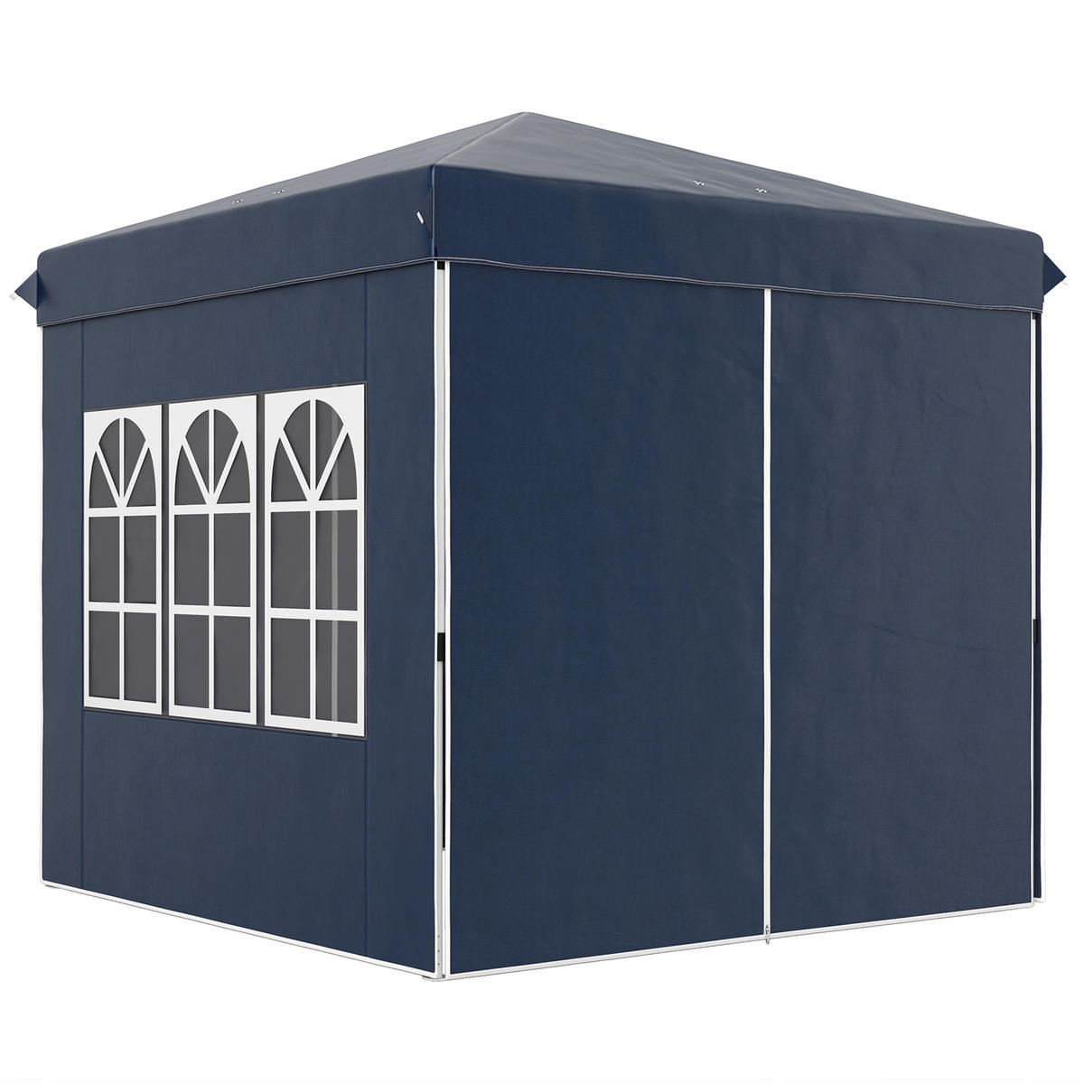 POP-UP-PAVILLON DE-07440 mit Seitenwänden, UPF50+, höhenverstellbar Dunkelblau - Blau, Textil/Metall (248/270/248cm) - ComfortXL