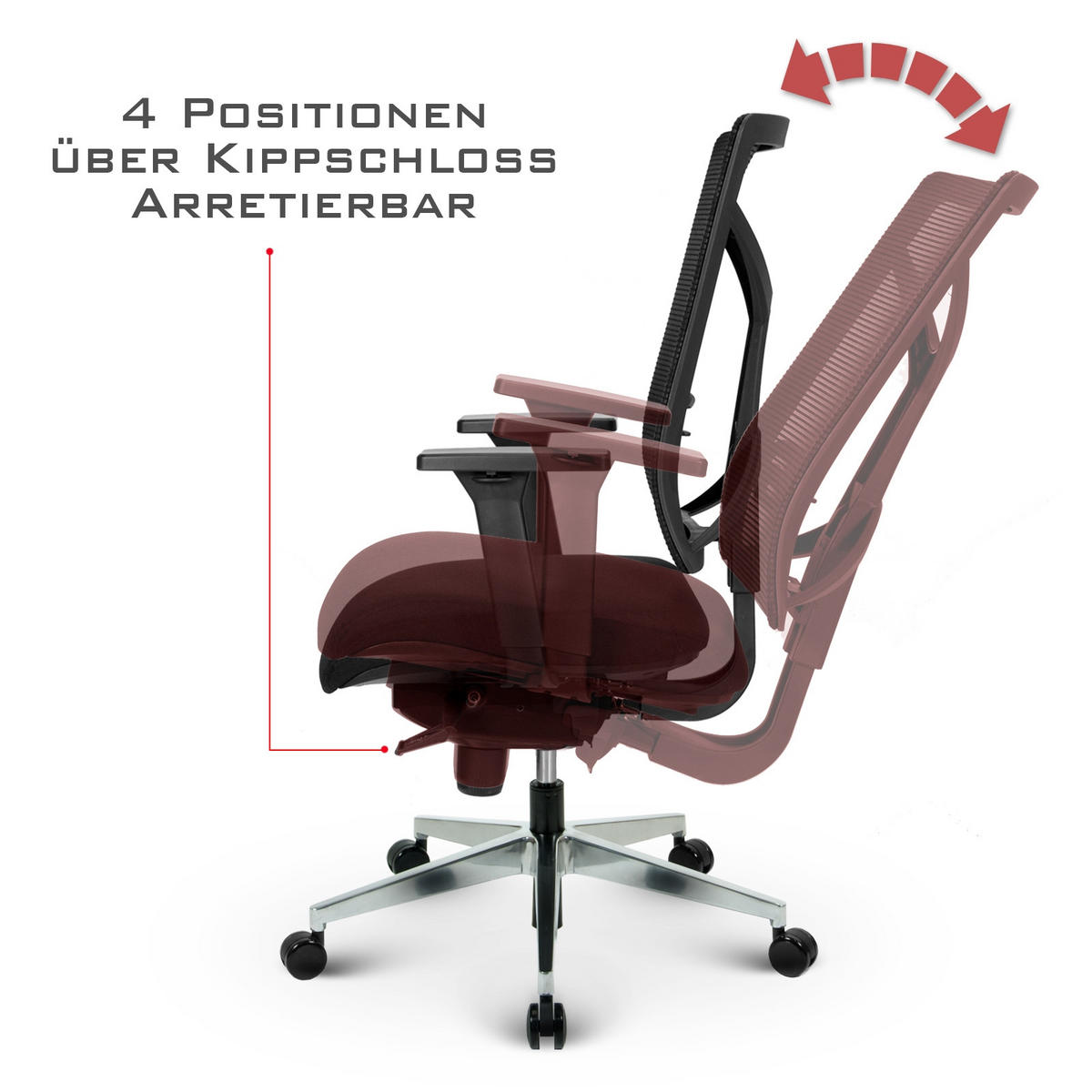 BÜROSTUHL V1801 Stoff/Mesh Schwarz - ergonomisch, 150 kg belastbar, Sitzhöhe 53-65cm - Schwarz, Kunststoff/Textil (65/111/65cm) - Versee