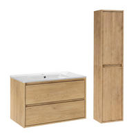 KOUPELNOVÝ NÁBYTEK 81cm Edmé 2er-Set Dřevo - hnědá, kompozitní dřevo (81/52/46cm) - Petits-meubles