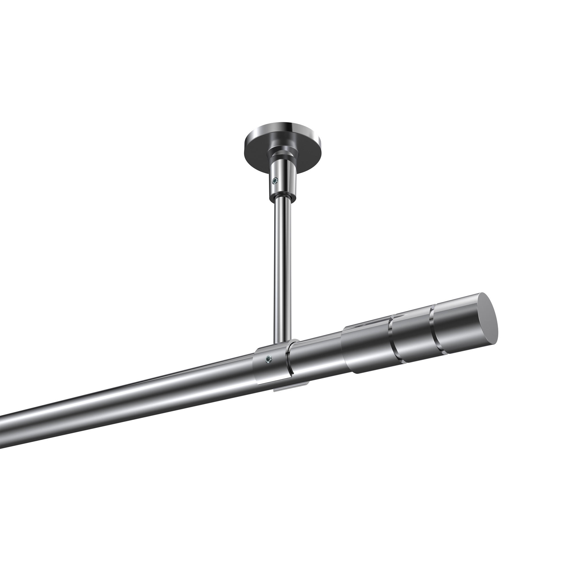 GARDINENSTANGEN-SET Sonette Elanto 100 cm, 1-läufig, 20 mm Ø Chrom - Chromfarben, Metall (100cm) - INTERDECO