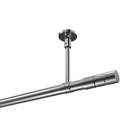 GARDINENSTANGEN-SET Sonette Elanto 200 cm, 1-läufig, 20 mm Ø Chrom - Chromfarben, Metall (200cm) - INTERDECO