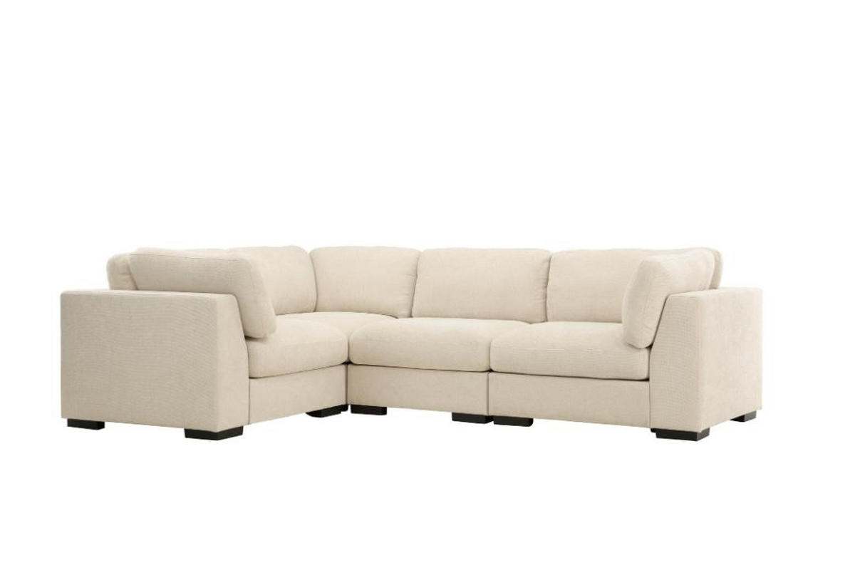 HÖRNSOFFA Salerno 298 x 102 x 86 cm – beige - Beige, Textil/Plast (298/102cm) - ebuy24