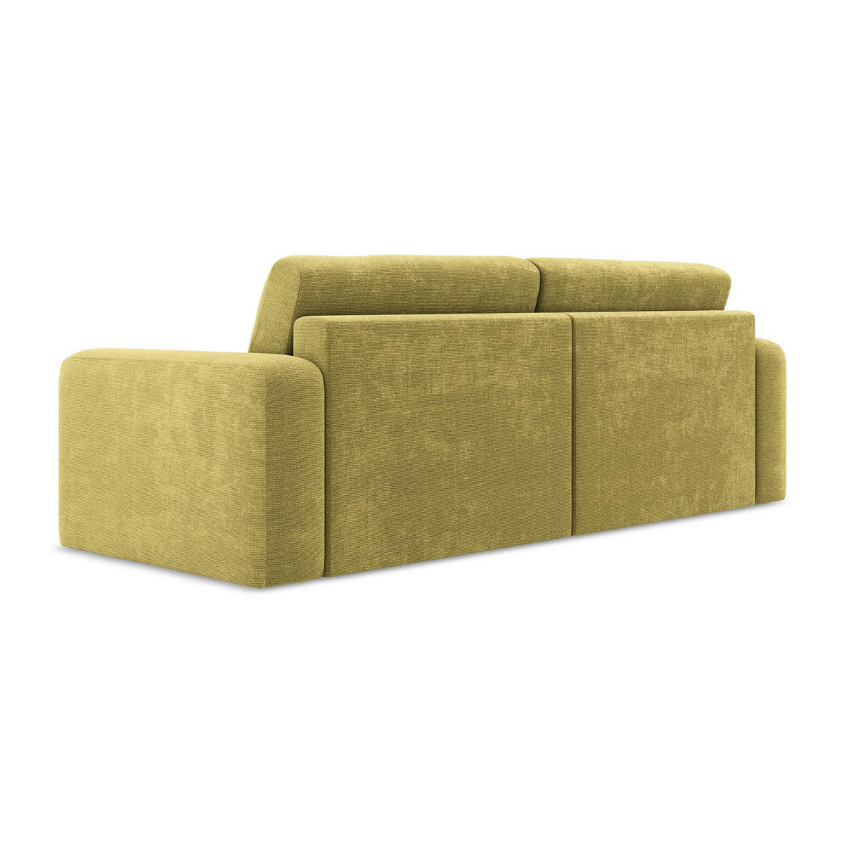 3-SITZER SOFA mit Schlaffunktion Chenille Stoff Grün - Limette/Schwarz, Kunststoff/Textil (244/79/102cm) - Makamii