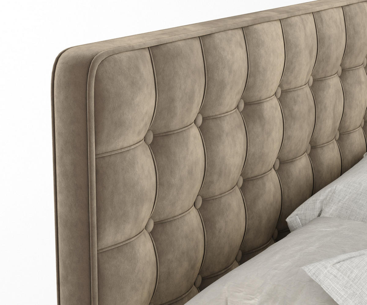 BOXSPRINGBETT Velouria Braun 140/200 cm - Schwarz/Braun, Holz/Holzwerkstoff (140/200cm) - Maison de Reve