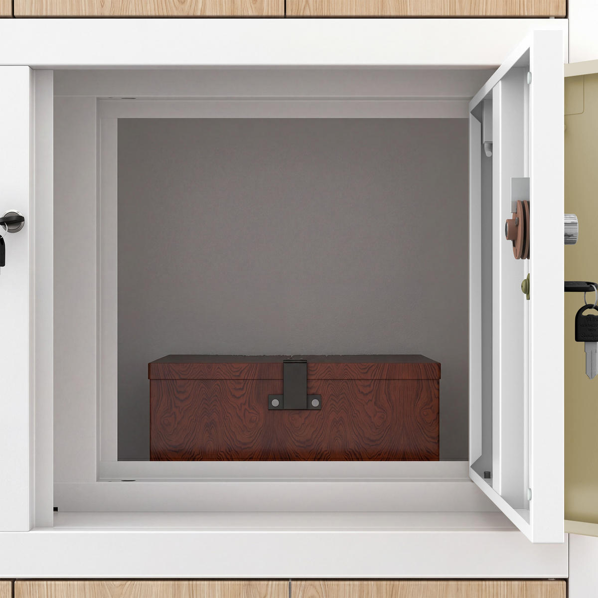 AKTENSCHRANK FILIP II 185x90x40 cm - Weiß/Sonoma Eiche, Metall (90/185/40cm) - Jan Nowak