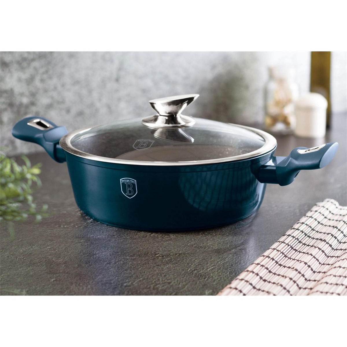 TOPF Graphit 28/28/7.5 cm BH6794 - Graphitfarben, Metall (28cm) - Berlinger Haus