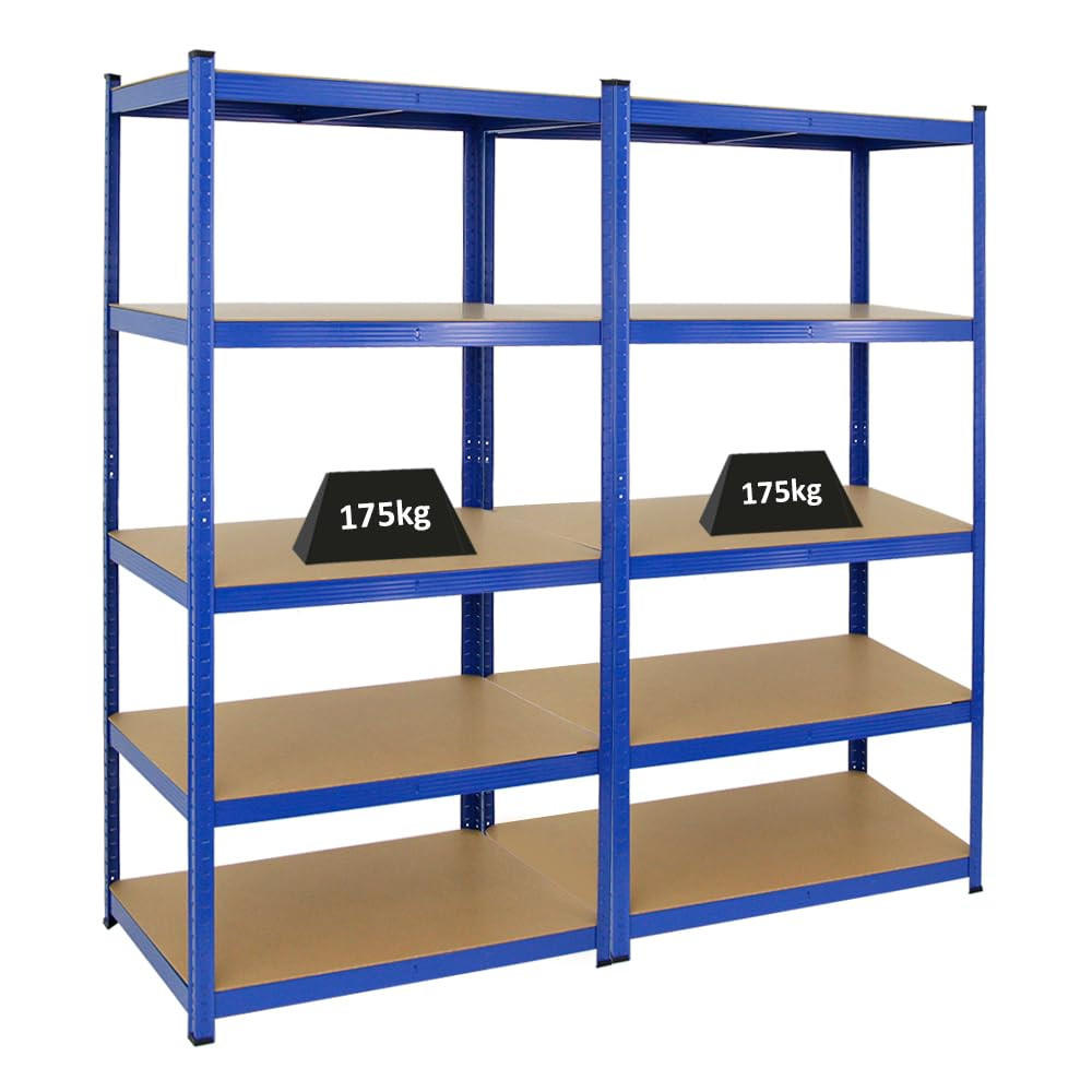 SCHWERLASTREGAL Taurus 2er-Set mit 2x 180x90x60 cm Fachlast 175 kg Blau - Blau, Metall (180/180/60cm) - PROREGAL