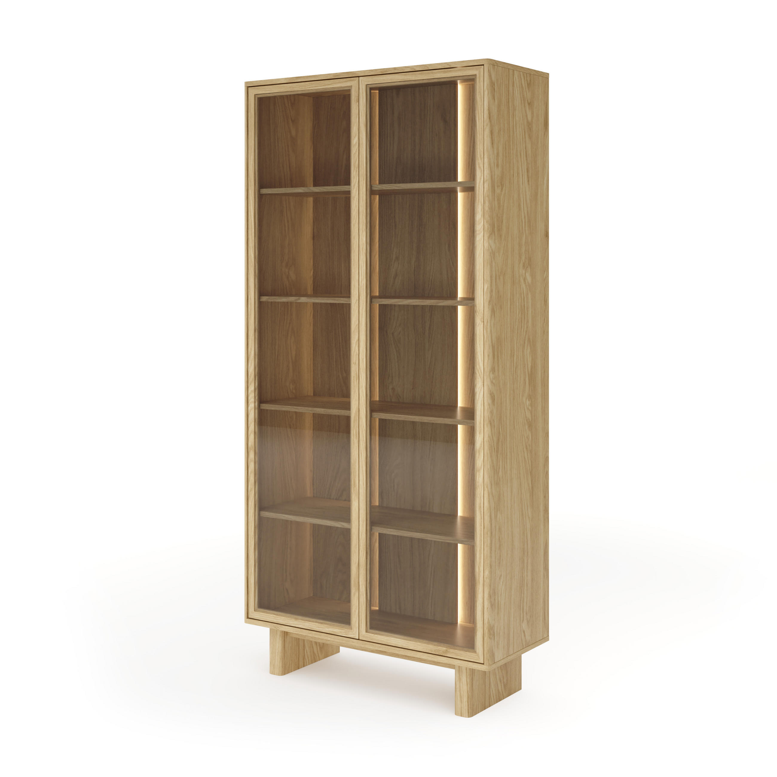 VITRINE: geölte Eiche, 93,5 x 194,8 x 38,1 cm - Eichefarben, Holzwerkstoff (93.5/194.8/38.1cm) - 3XE LIVING