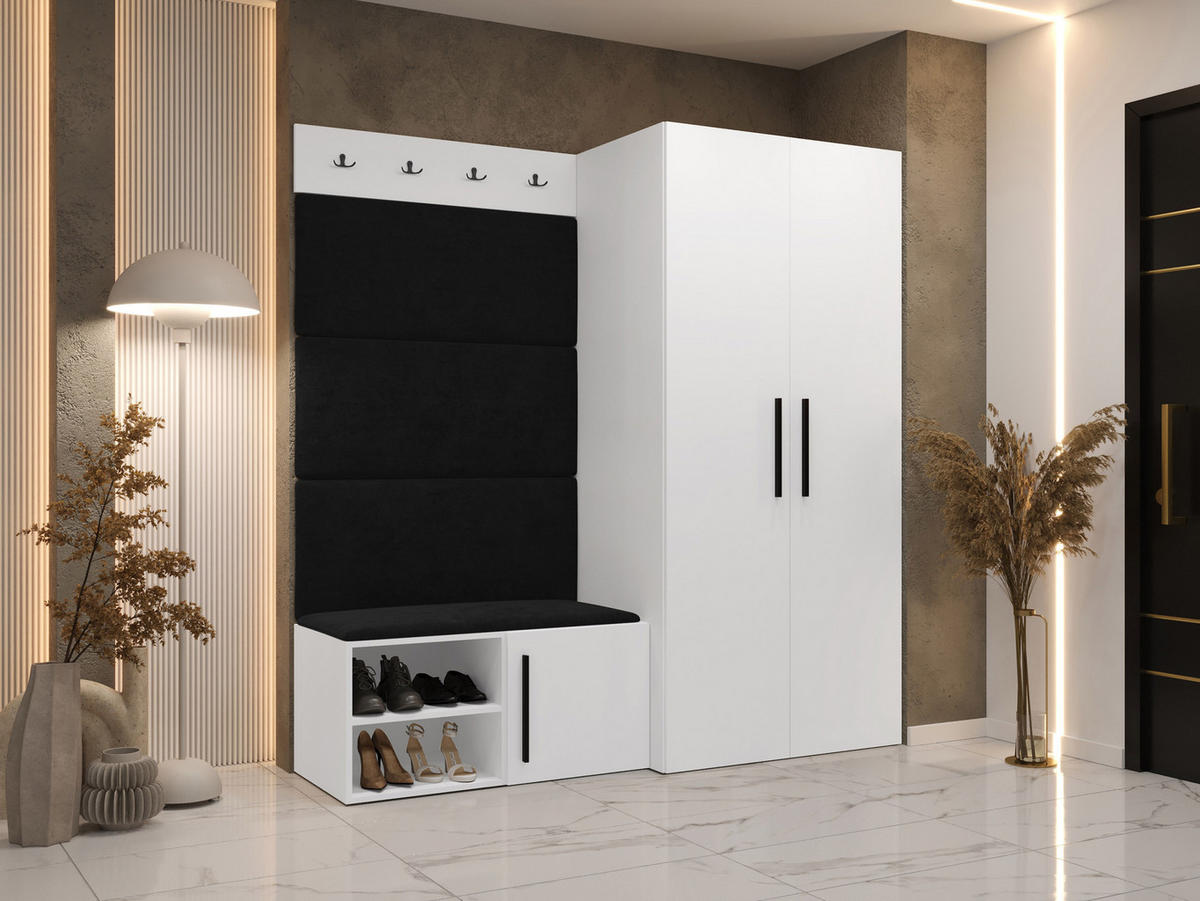 GARDEROBEN-SET Medi I - Anthrazit/Schwarz, Holzwerkstoff/Kunststoff (80/191/50cm) - MIRJAN24