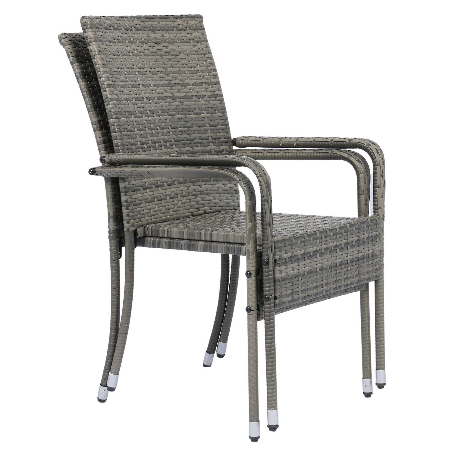 GARTENSTÜHLE Yoro 2er-Set - Grau, Kunststoff (50/90/50cm) - Juskys