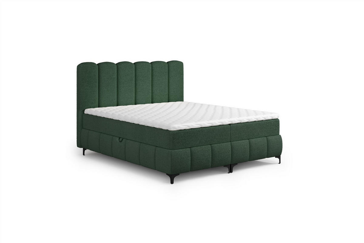 BOXBETT Isabel - Grün, Holzwerkstoff/Textil (140/200cm) - Fun Möbel