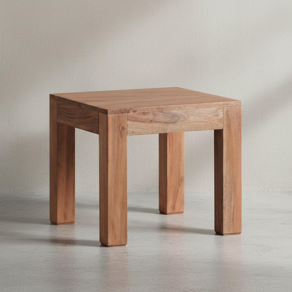 COUCHTISCH Massivholz Handgefertigt Edelholz Design, Beige 45x45x40 cm - Beige, Holz (45/45/40cm) - KADIMA DESIGN