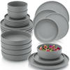 TAFELSERVICE LEEDS SHADOW - 24 teilig aus Steingut - Grau, Stein (26.5/6.5/26.5cm) - Sänger