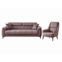 SITZGARNITUR Regina, Braun Stellvariante 3+1 - Braun, Holzwerkstoff/Kunststoff (243/85/95cm)