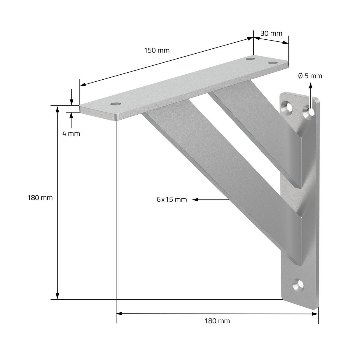 REGALTRÄGER 2er Set - Silberfarben, Metall (18/3/18cm) - ML-DESIGN
