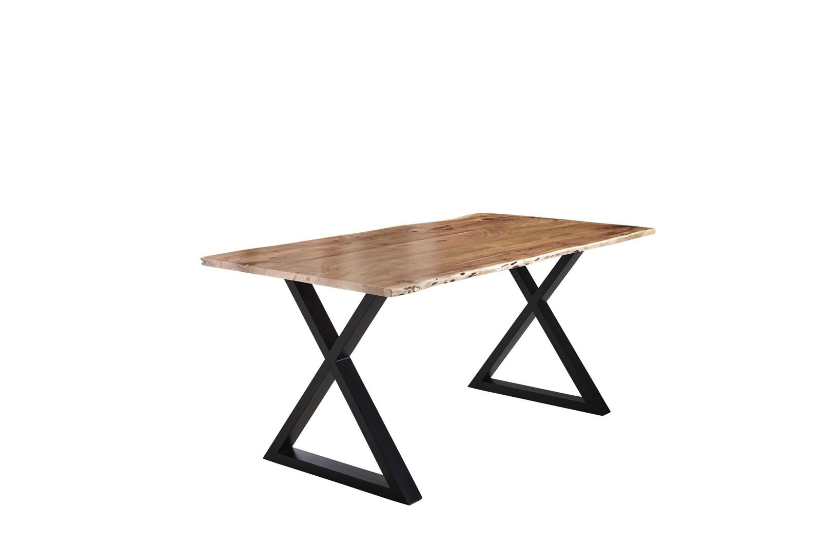 ESSTISCH LUBIN - Beige/Schwarz, Holz/Metall (100/200/77cm) - SAM