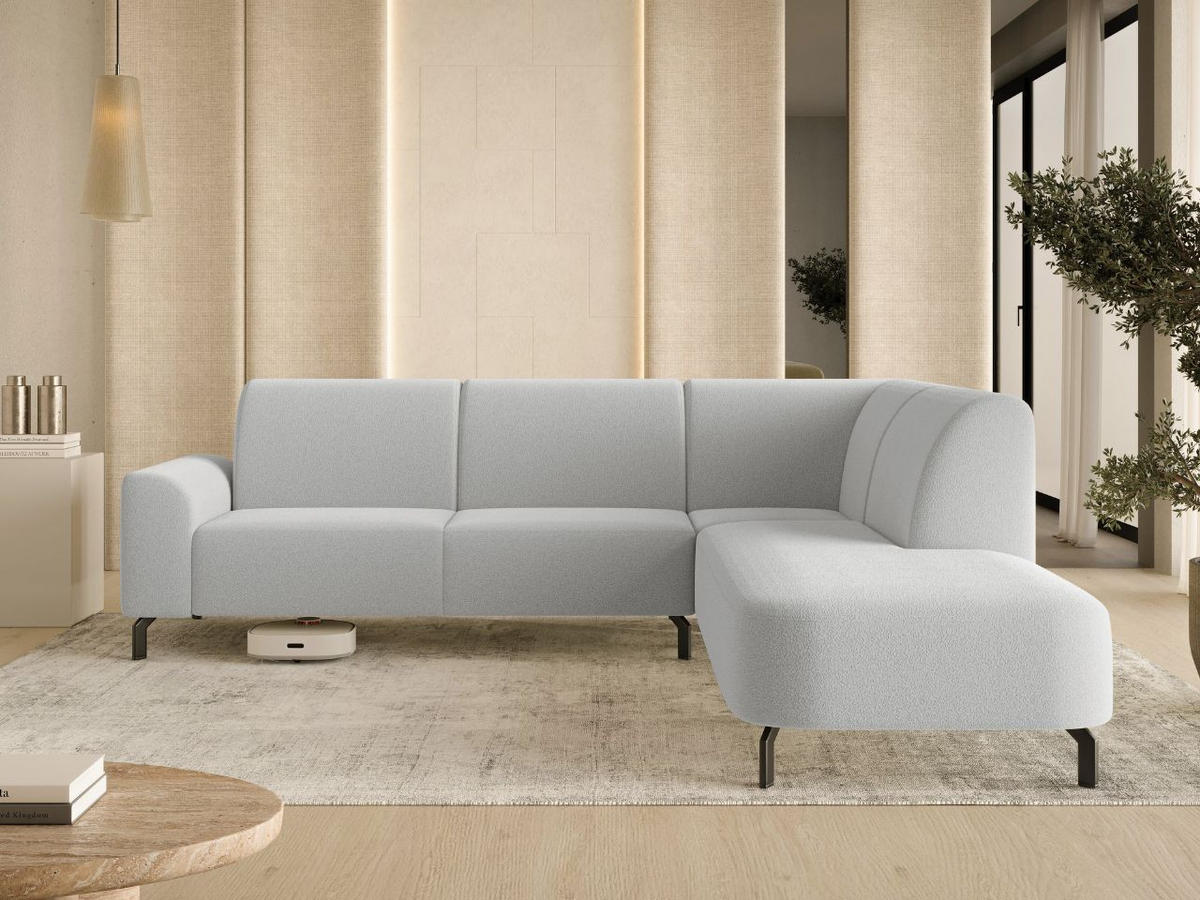 ECKSOFA Regento Grau Rechts - Schwarz/Grau, Holz/Textil (218/277cm) - Graingold